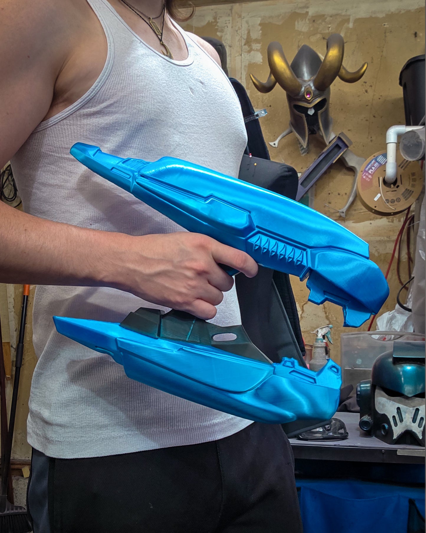 Covenant Plasma Rifle Halo Cosplay Prop 3D Print - Blue - Vauls Anvil