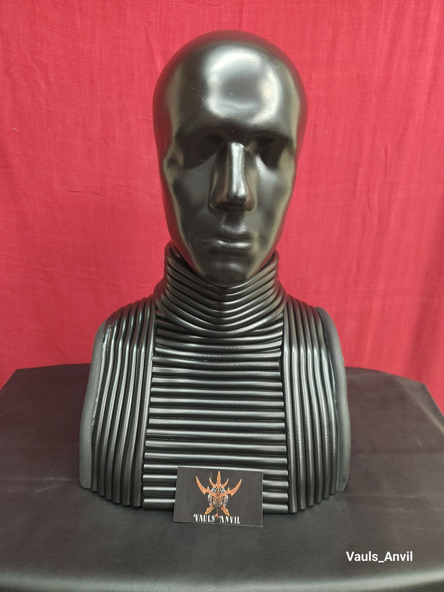 Ribbed Armored Helmet Display Cosplay Armature Display Bust