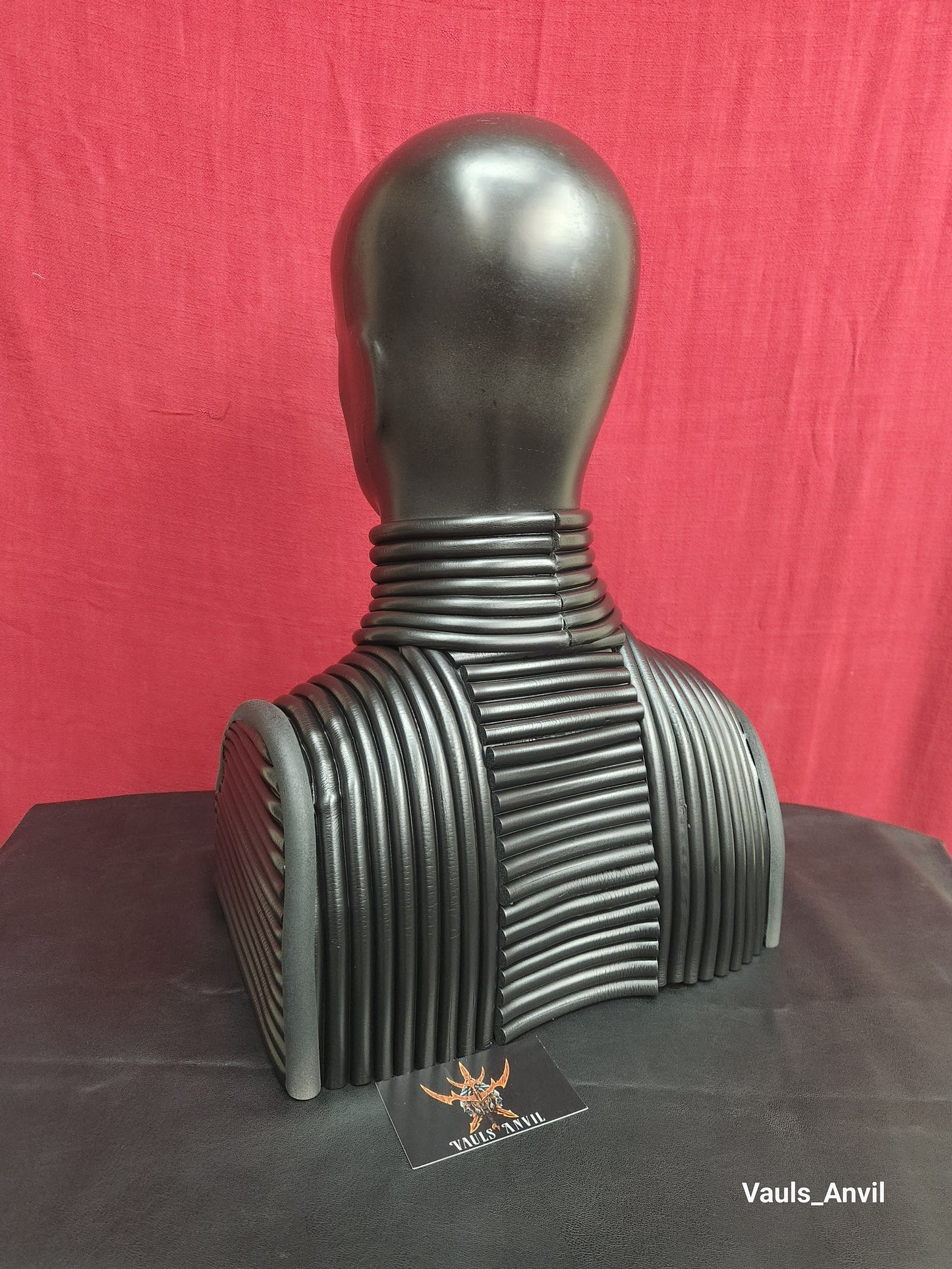 Ribbed Armored Helmet Display Cosplay Armature Display Bust