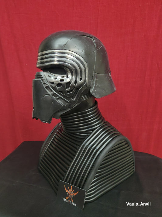 Ribbed Armored Helmet Display Cosplay Armature Display Bust