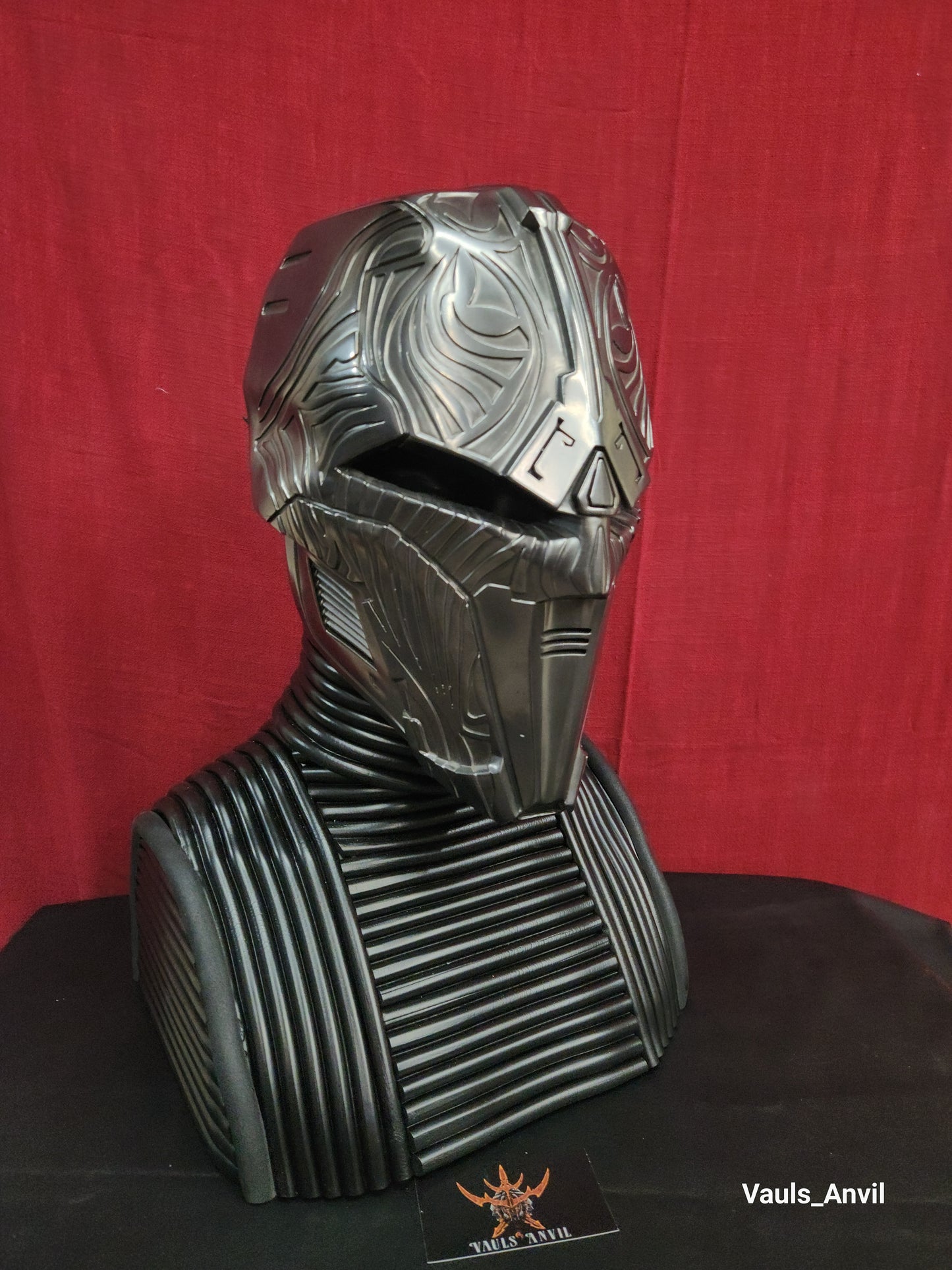 Ribbed Armored Helmet Display Cosplay Armature Display Bust
