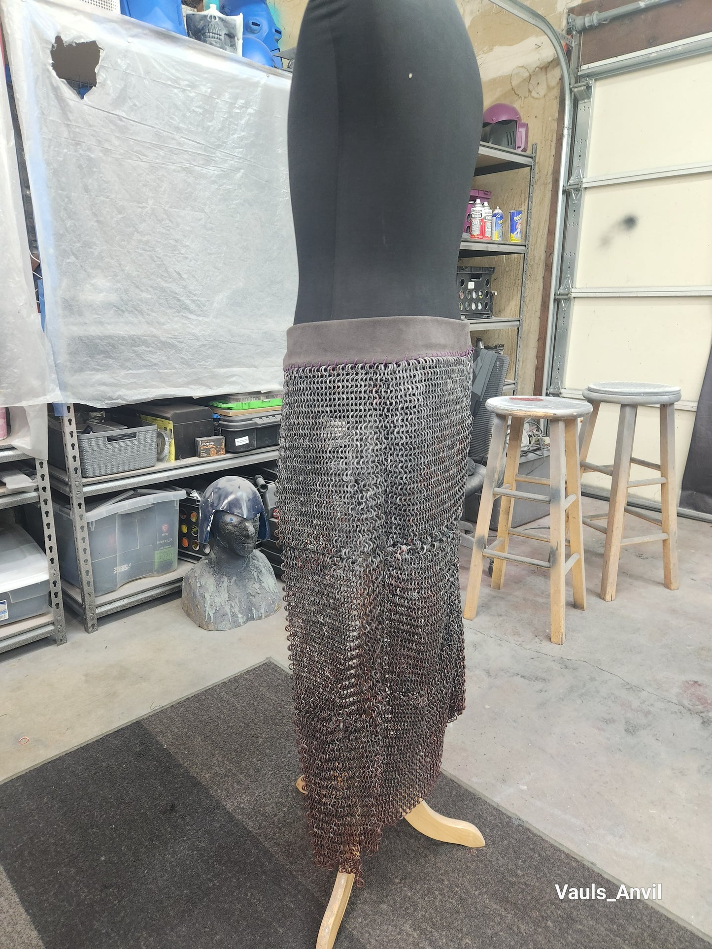 Battered Chainmail Skirt - 3D Printed Chainmail Skirt Ankle Length