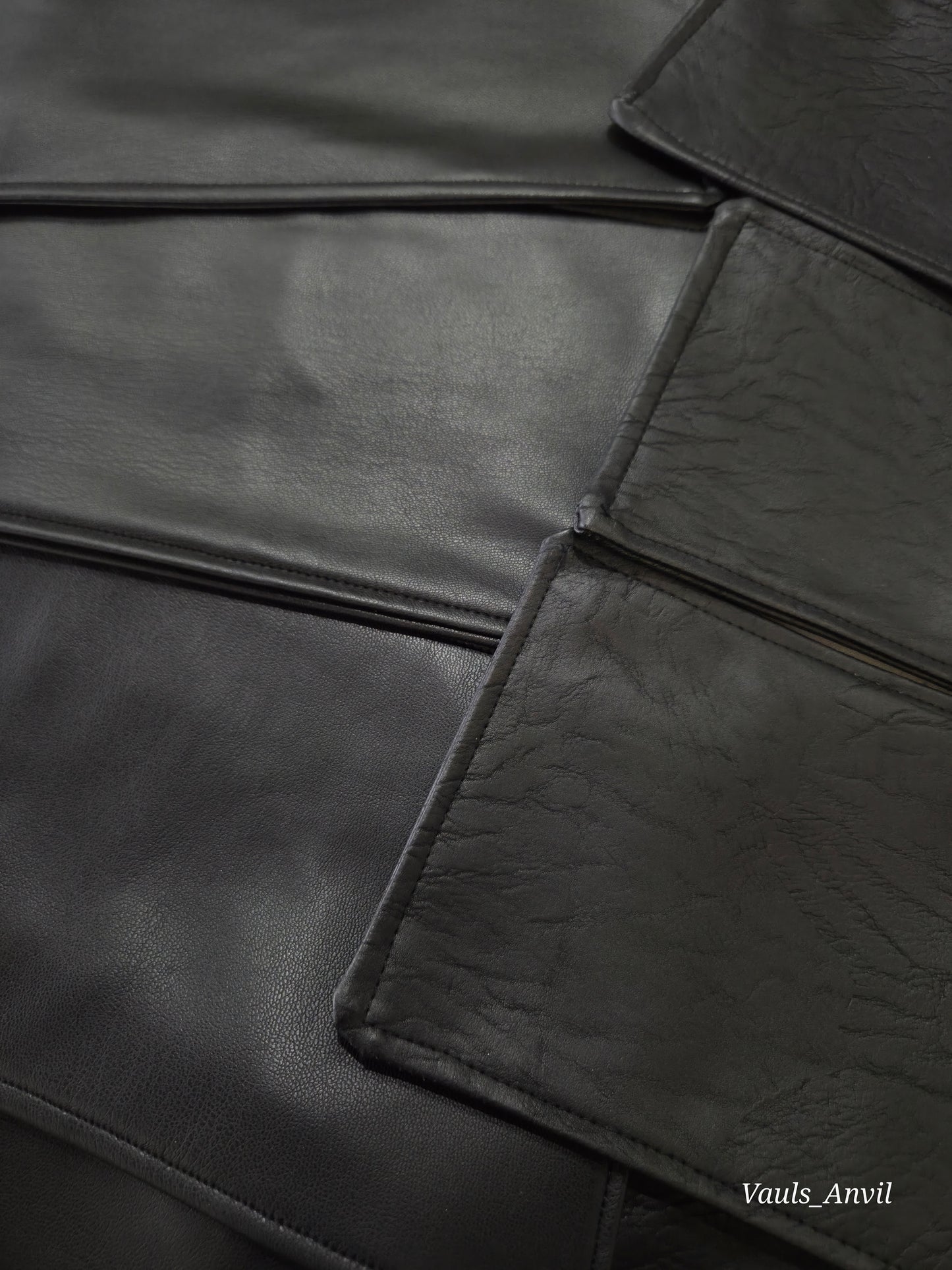 Jedi Black Leather Tabbards Set - Sheepskin Leather - Anakin Style