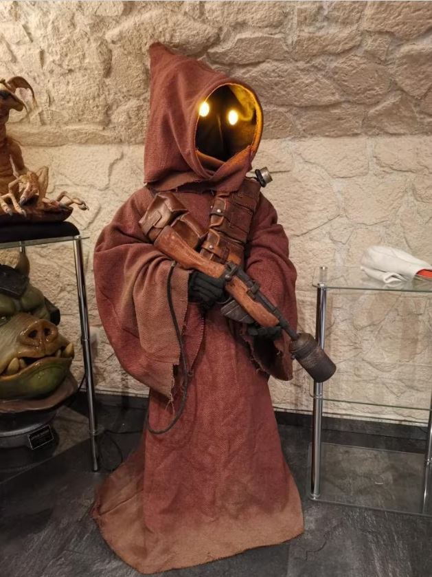 Star Wars Jawa Costume - Original Trilogy Light Up Eyes and Leather Bandolier - Vauls Anvil